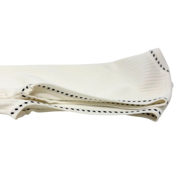 CHANEL Vintage 96P CC Mark Logo Knit Tank Top #42 White Black Cotton [106470] - Picture 8 of 14